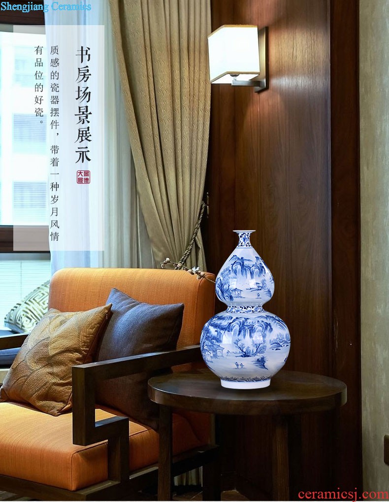 Manual creative jingdezhen ceramics wine furnishing articles bookcase sitting room adornment art vase dried flower vase