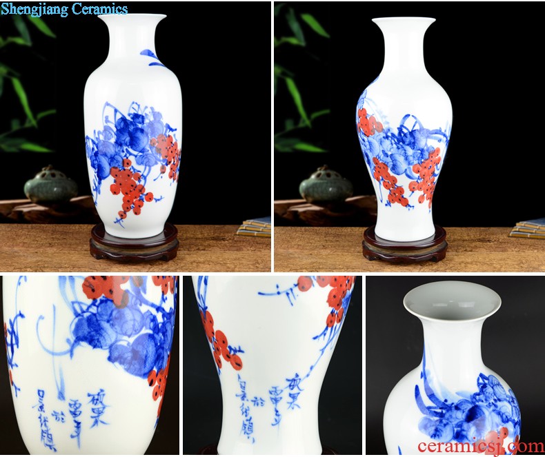 Jingdezhen ceramic contracted white rope vase Small pure and fresh and dried flowers flower arrangement sitting room place home decoration