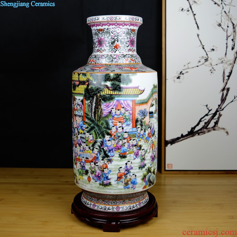 Jingdezhen ceramic vase furnishing articles Nordic light luxury porcelain storage tank sitting room porch household soft adornment arranging flowers