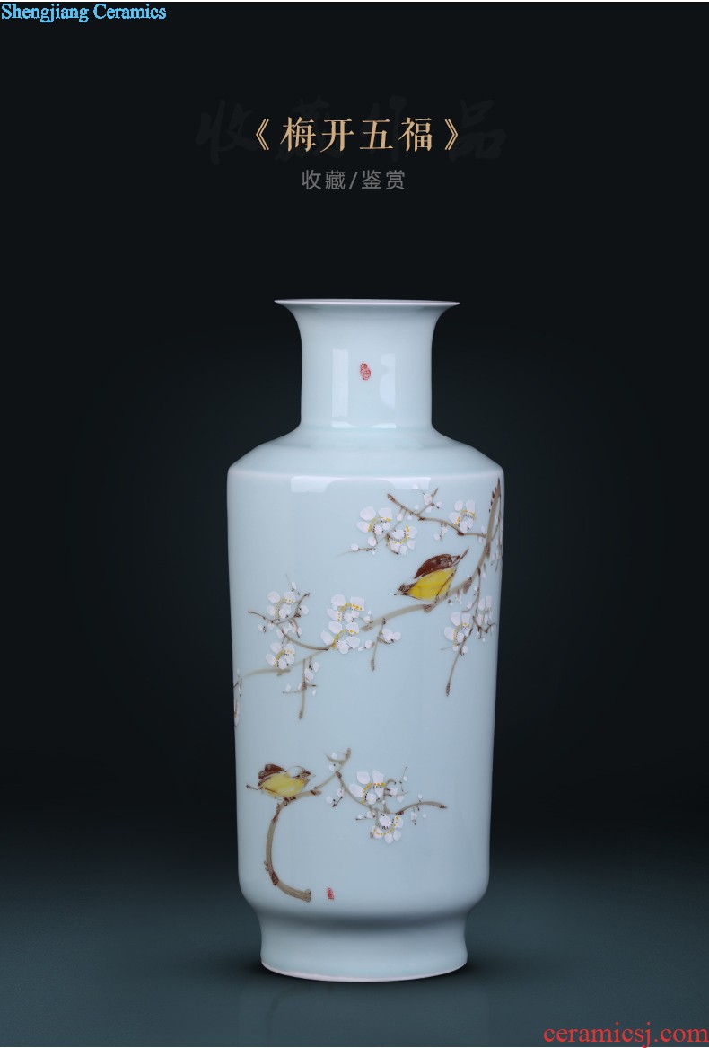 Jingdezhen ceramic vase lucky bamboo Chinese style restoring ancient ways is rich ancient frame furnishing articles furnishing articles sitting room flower arrangement home decoration