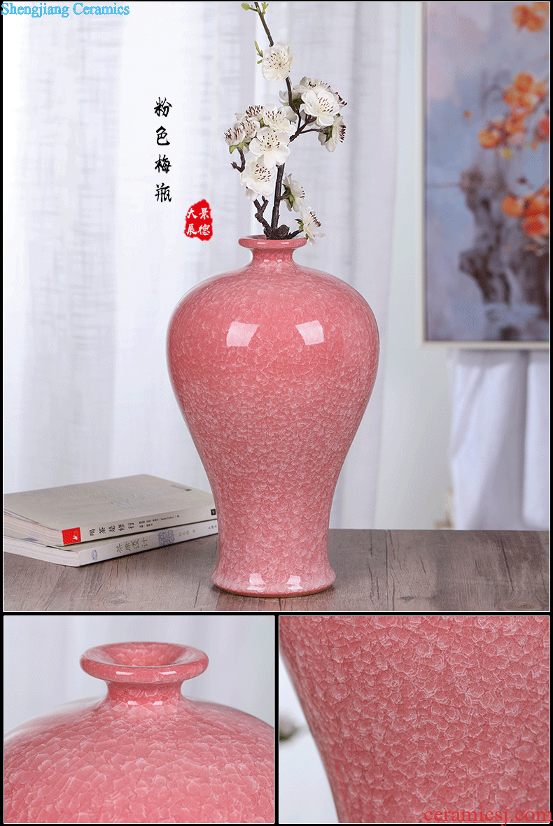 Jingdezhen ceramic vase office furnishing articles yellow sitting room TV ark household decorates porch ark crafts