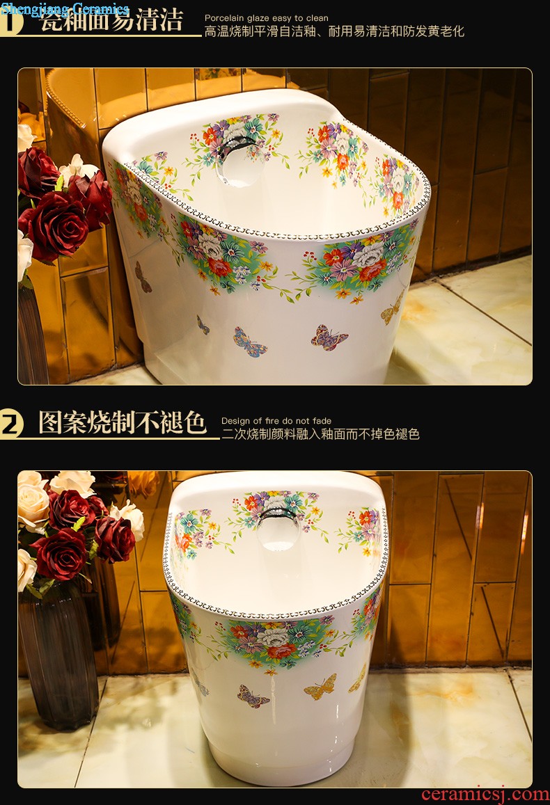 M beautiful ceramic art basin mop mop pool ChiFangYuan one-piece mop pool 42 cm diameter broken tile