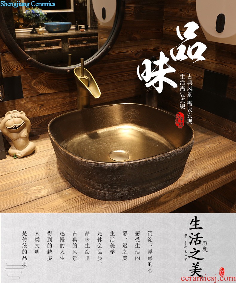 Jia depot ceramic column basin sink console art basin outdoor column type lavatory restoring ancient ways