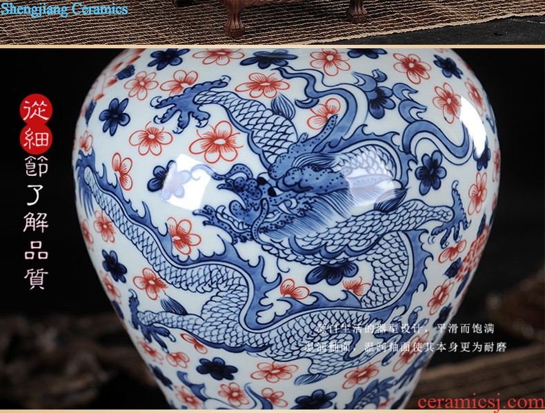 Jingdezhen ceramic manual Chinese antique blue and white porcelain vase household decorative porcelain vases furnishing articles furnishing articles arranging flowers