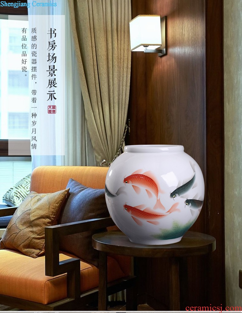 Contracted and contemporary big vase The sitting room TV ark furnishing articles Dried flower flower machine of Europe type restoring ancient ways home act the role ofing jingdezhen ceramics