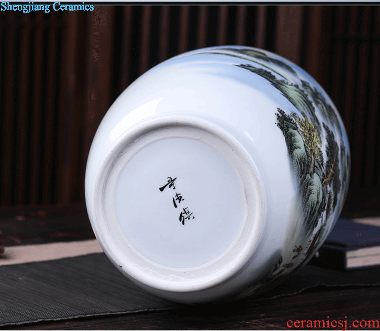 Jingdezhen ceramics famous masterpieces hand-painted scenery of blue and white porcelain vases, the sitting room of Chinese style household archaize furnishing articles