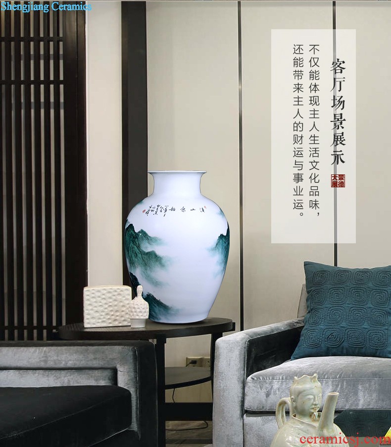 Jingdezhen ceramic thin body is hand-painted vases, furnishing articles MeiKaiWuFu home wine sitting room adornment ornament