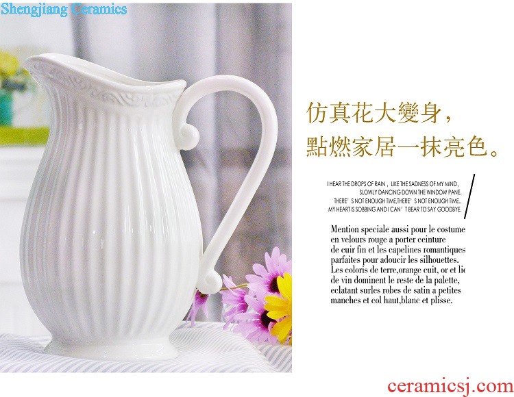 Jingdezhen ceramic contemporary and contracted white vase trumpet The sitting room dry flower flower arranging, table decorations furnishing articles