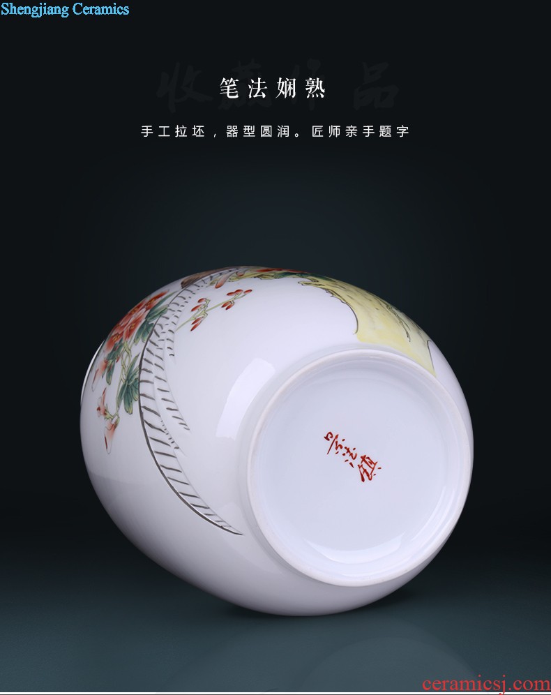 Jingdezhen ceramic tea pot size seven loaves puer tea manual sealing cylinder wake receives moistureproof tea furnishing articles