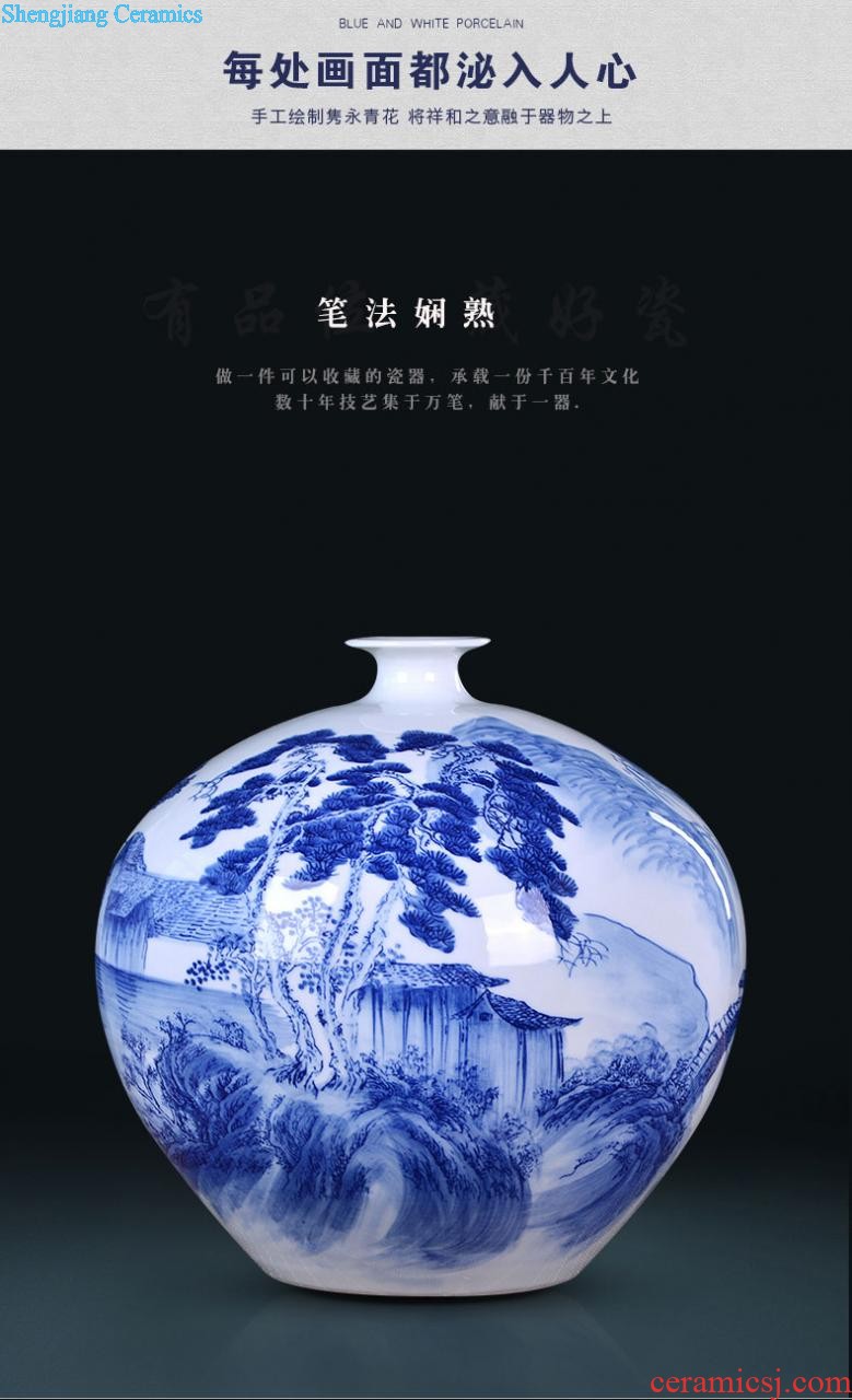 Jingdezhen blue and white porcelain features handmade ceramic vase Mei bottles of antique vase sitting room place home decoration