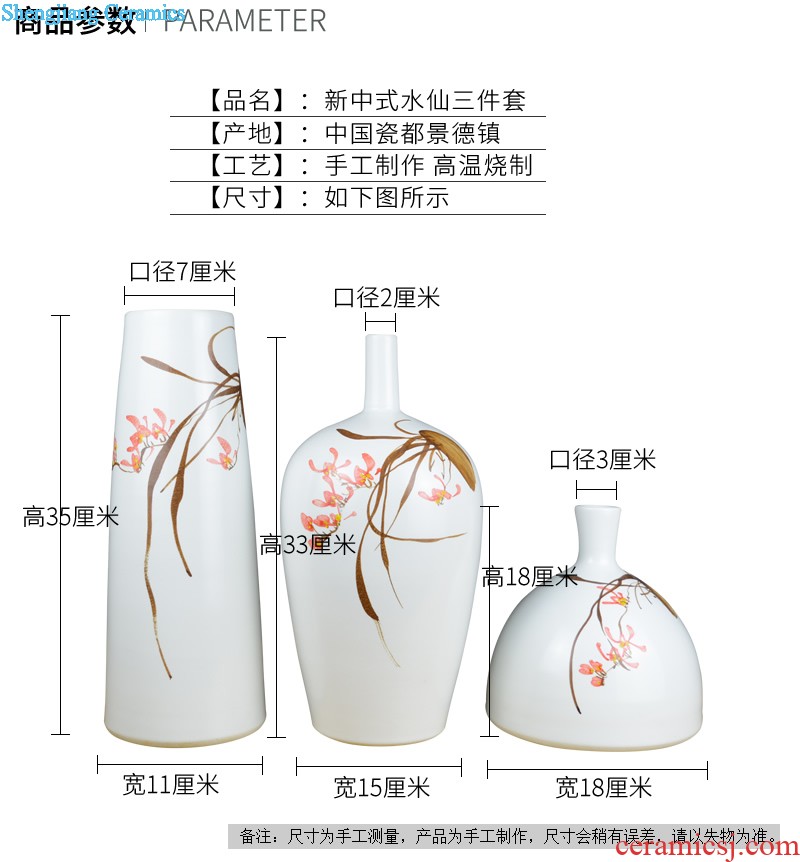 Jingdezhen ceramic hand-painted vases, dried flowers flower arrangement sitting room TV ark of new Chinese style household adornment handicraft furnishing articles