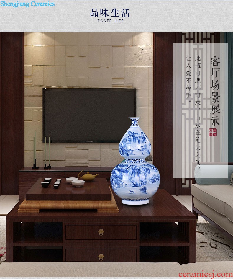 Manual creative jingdezhen ceramics wine furnishing articles bookcase sitting room adornment art vase dried flower vase