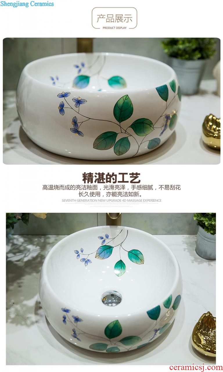 Post, qi jingdezhen hand-painted pillar basin ceramic art basin sink basin that wash a face Lotus pond fun