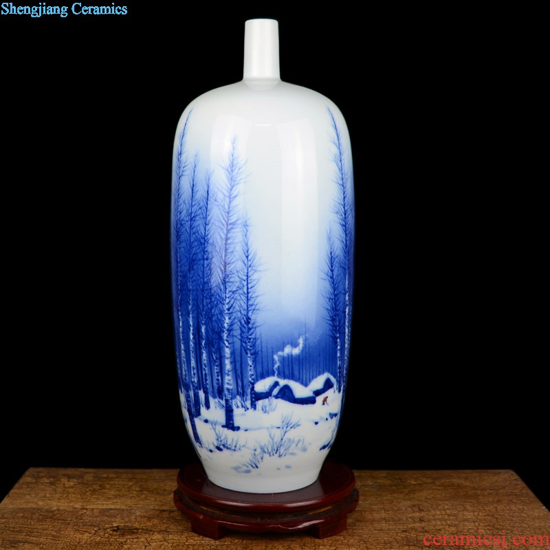 General blue and white porcelain jar ceramic furnishing articles sitting room old antique hand-painted jingdezhen ceramics vase household ornaments