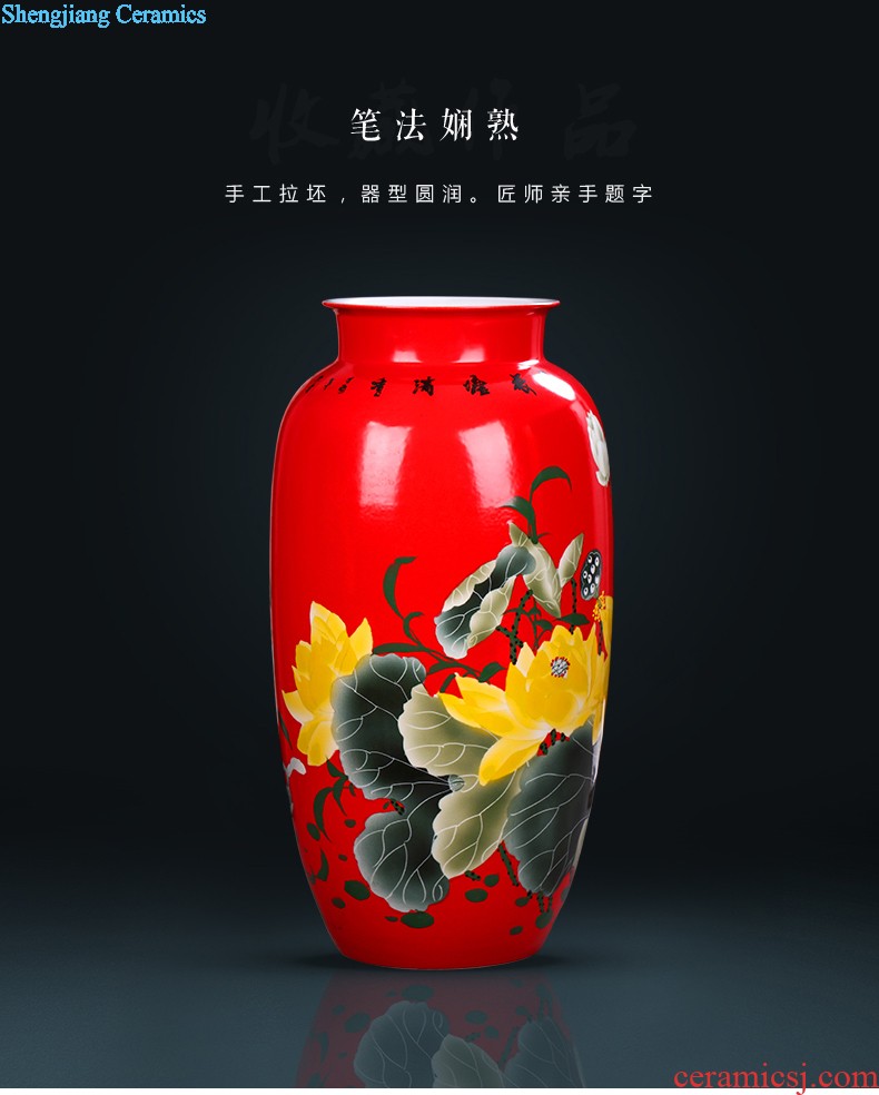 Jingdezhen ceramic vase furnishing articles Hand-painted master vase decoration home sitting room decorate a room TV ark