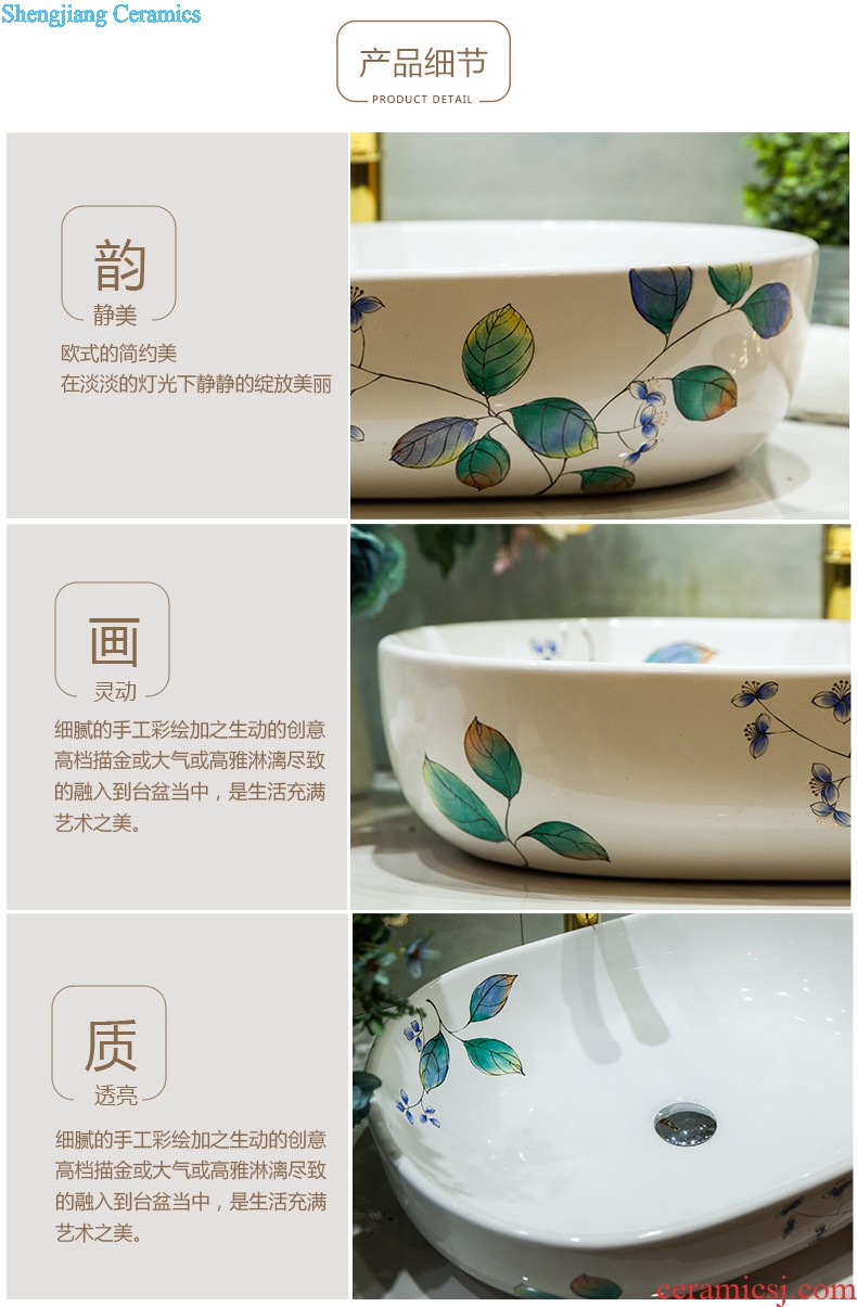 Post, qi jingdezhen hand-painted pillar basin ceramic art basin sink basin that wash a face Lotus pond fun