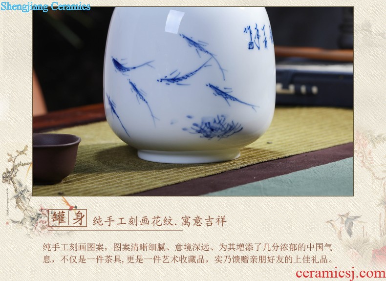 Famous master of hand-painted success vase of blue and white porcelain of jingdezhen ceramics furnishing articles rich ancient frame wine accessories