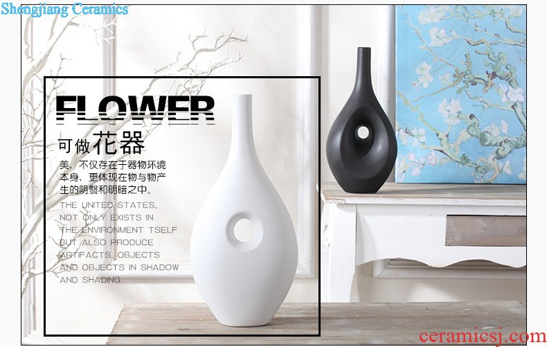 Jingdezhen ceramics kiln vase three-piece new Chinese flower arranging home furnishing articles sitting room adornment handicraft