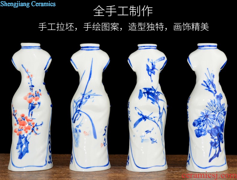 Jingdezhen ceramic vase furnishing articles archaize kiln crack glaze gossip bottles of sitting room adornment style furnishing articles ornaments