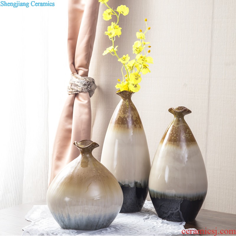 Art kiln porcelain vase decoration Flower glaze olive bottle Modern home furnishing articles porcelain arts and crafts