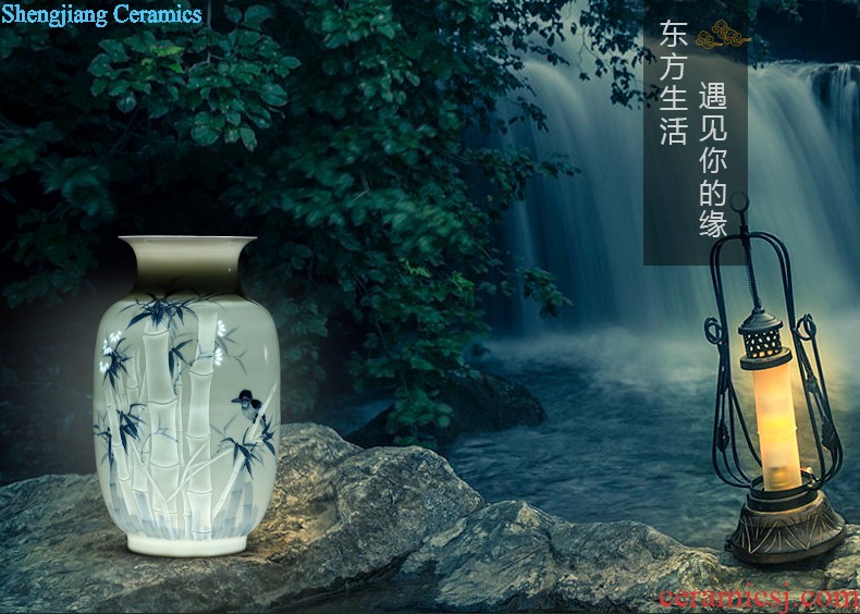 Jingdezhen famous masterpieces hand-painted ceramic vase sitting room place table, TV ark home decoration decoration