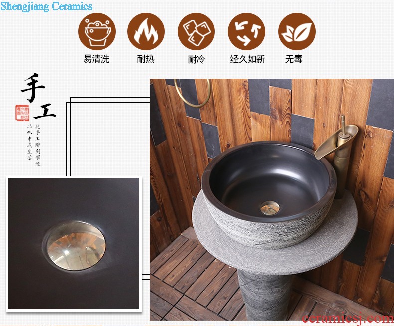 Jia depot Retro basin ceramic lavatory on outdoor column vertical toilet lavabo