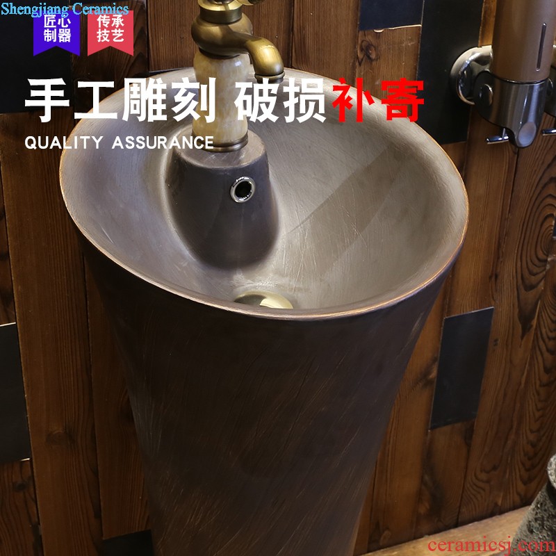 Jia depot outdoor balcony column basin sinks Ceramic basin bathroom floor vertical integration the sink