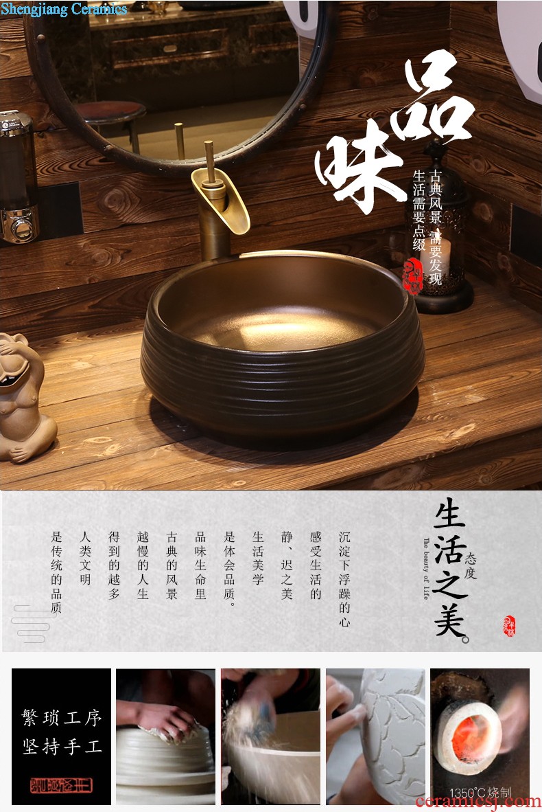 Jia depot ceramic square basin of household toilet stage basin sink restoring ancient ways is the new Chinese style art basin