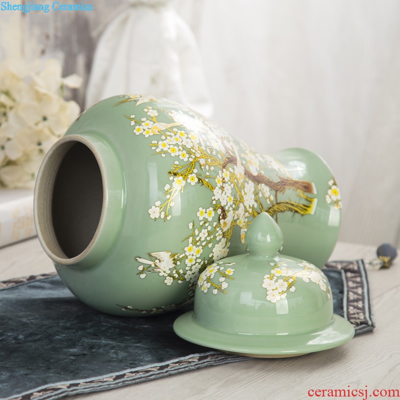 Jingdezhen ceramics hand-painted modern new Chinese vase flower arrangement sitting room home furnishing articles on your table