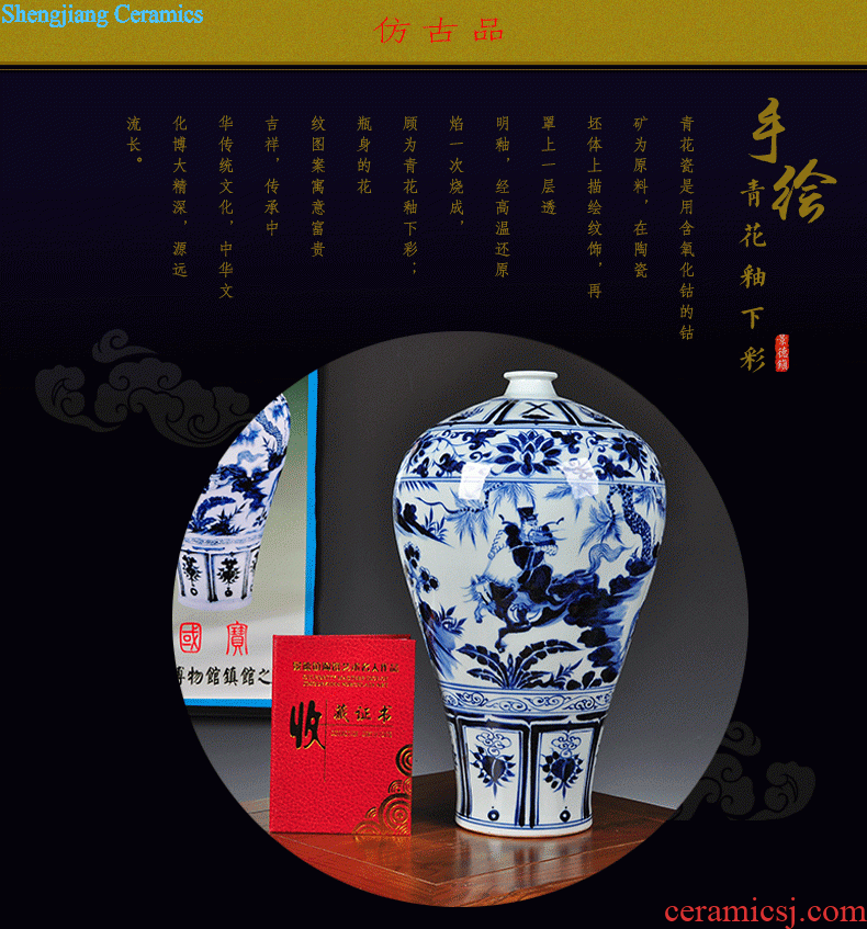 TV ark type of jingdezhen ceramics hand-painted peony vases sitting room adornment household handicraft furnishing articles restoring ancient ways