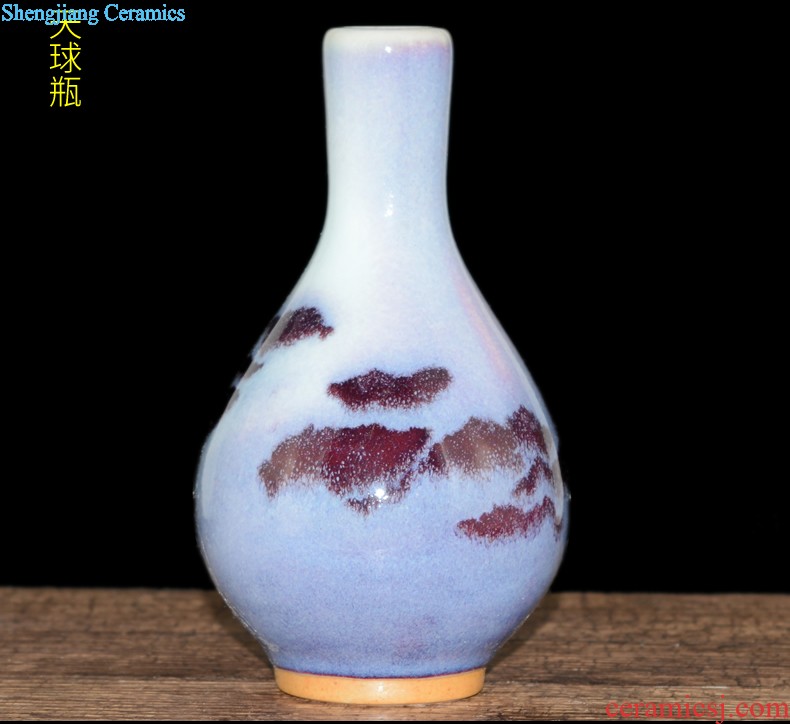 Jingdezhen new Chinese style living room TV cabinet modern furnishing articles red kiln vase flower arrangement home decoration decoration