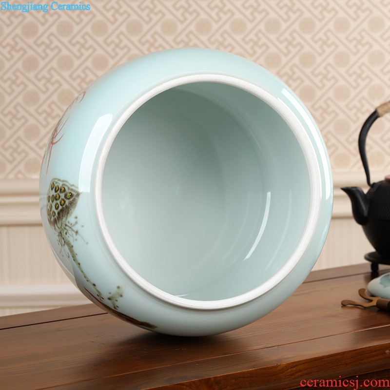 Ceramic tea pot large pu 'er wake receives the tea urn storage barrels all hand jingdezhen ceramic tea set tea