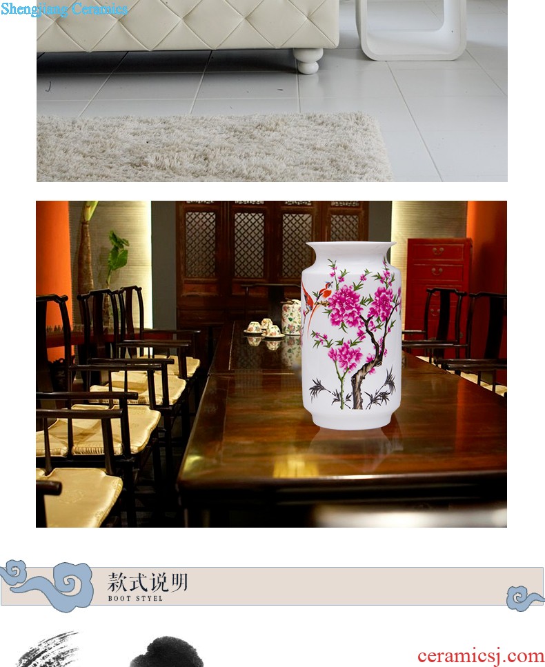 Jingdezhen porcelain hand-painted ceramic vase of blue and white porcelain dragon double ears fashionable sitting room adornment handicraft furnishing articles