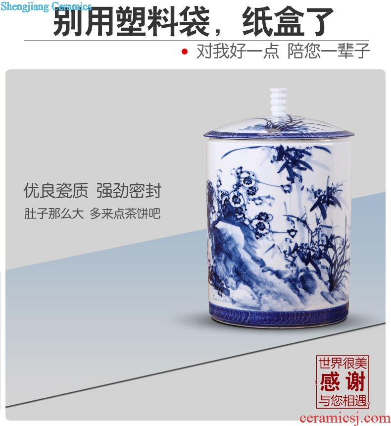 Jingdezhen tea caddy sealed tank size 1 catty installed storage POTS storage jar of pickles grain ceramic pot