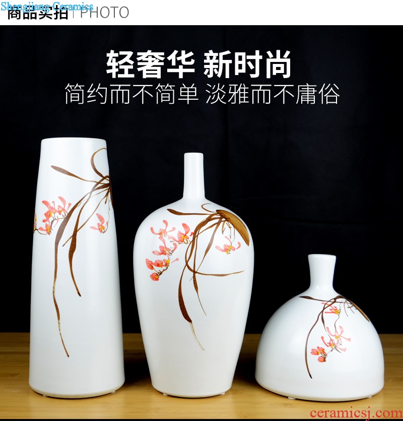 Jingdezhen ceramic hand-painted vases, dried flowers flower arrangement sitting room TV ark of new Chinese style household adornment handicraft furnishing articles