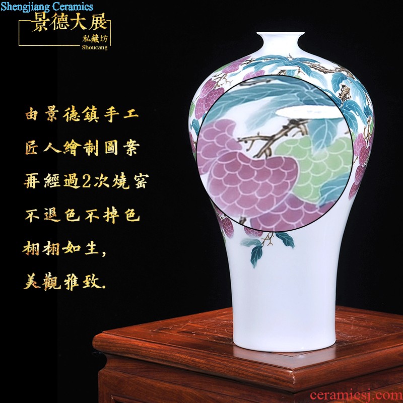 Hand painted pottery and porcelain vase decoration decoration mesa place jingdezhen famous handicraft sitting room place of blue and white porcelain