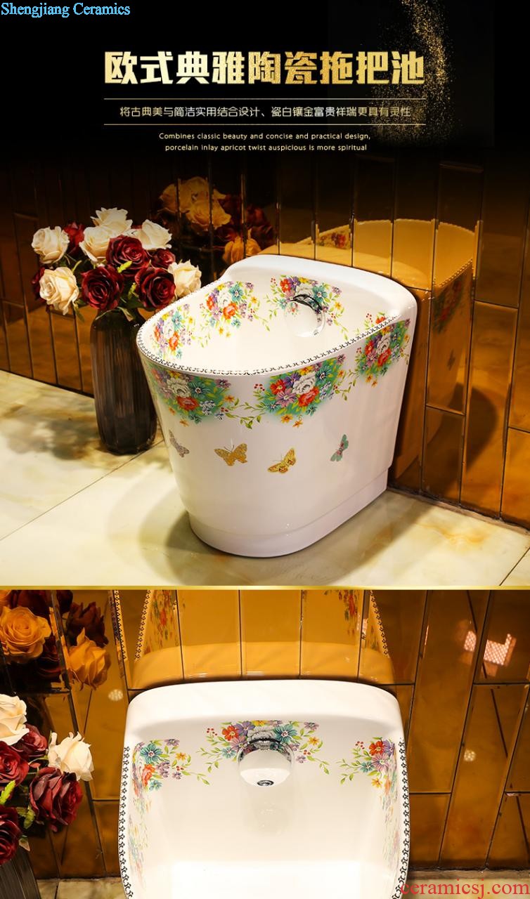 M beautiful ceramic art basin mop mop pool ChiFangYuan one-piece mop pool 42 cm diameter broken tile