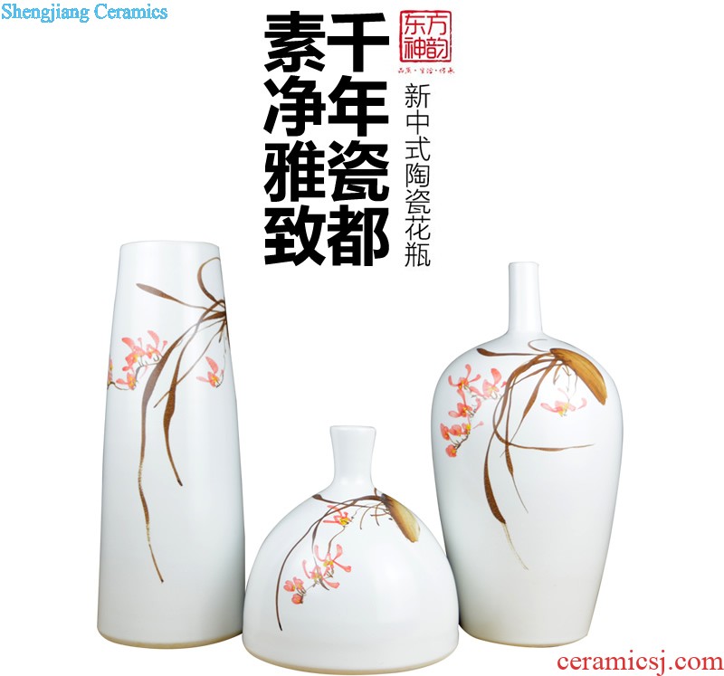 Jingdezhen ceramic hand-painted vases, dried flowers flower arrangement sitting room TV ark of new Chinese style household adornment handicraft furnishing articles