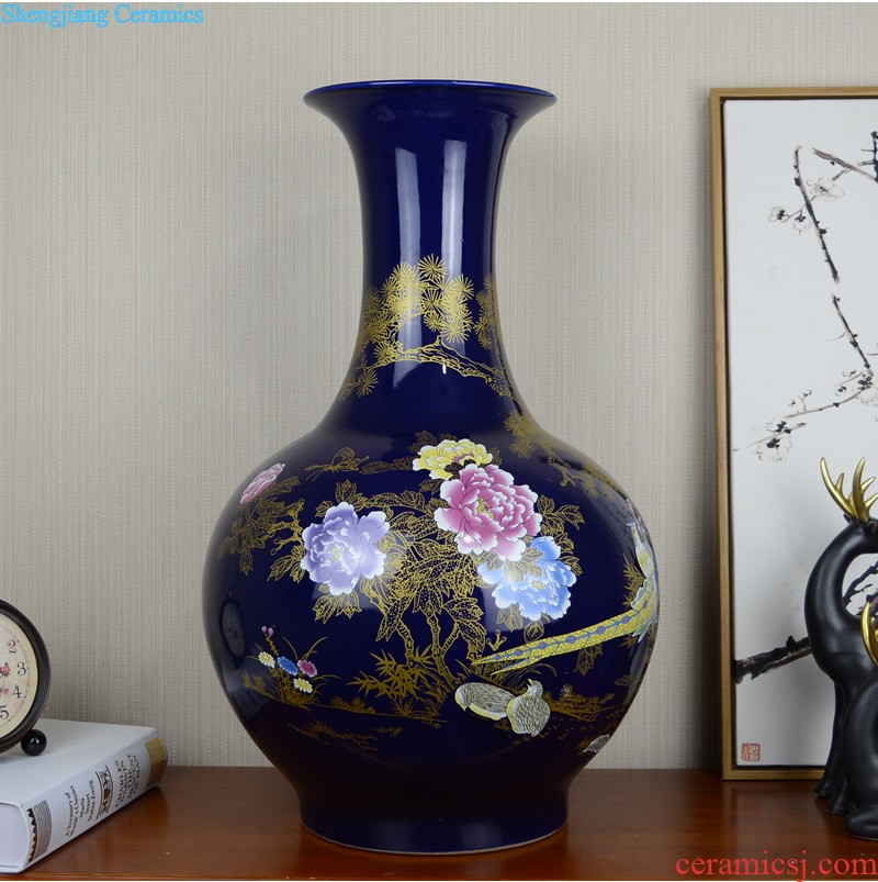 Jingdezhen ceramics hand-painted vases, large living room club hotel Chinese style household soft adornment porch place