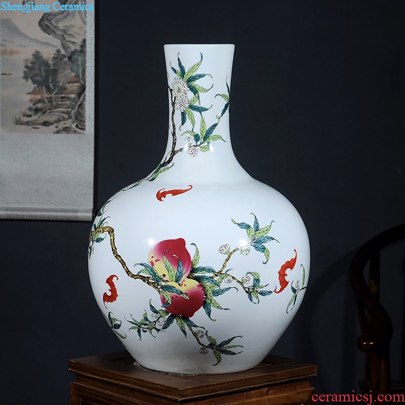 Hand-painted jingdezhen ceramic vase ikea sitting room adornment creative decoration of Chinese style restoring ancient ways the gourd bottle home furnishing articles