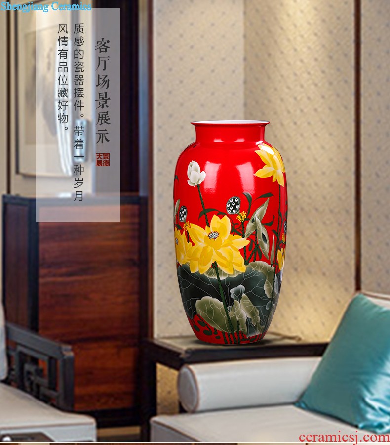 Jingdezhen ceramic vase furnishing articles Hand-painted master vase decoration home sitting room decorate a room TV ark