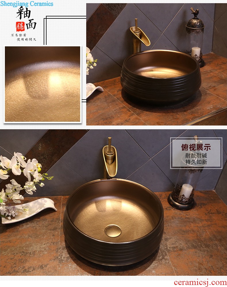 Jia depot ceramic square basin of household toilet stage basin sink restoring ancient ways is the new Chinese style art basin