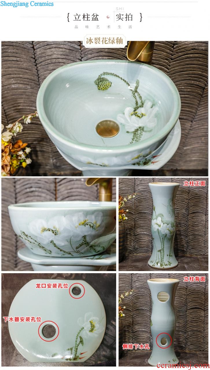 Lavatory ceramic household toilet wash face basin oval stage basin size lavabo European art