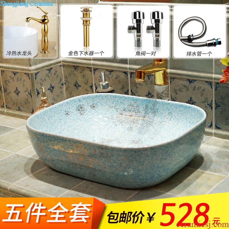 Creative personality vertical column basin bathroom ceramics art basin one small sink the balcony floor