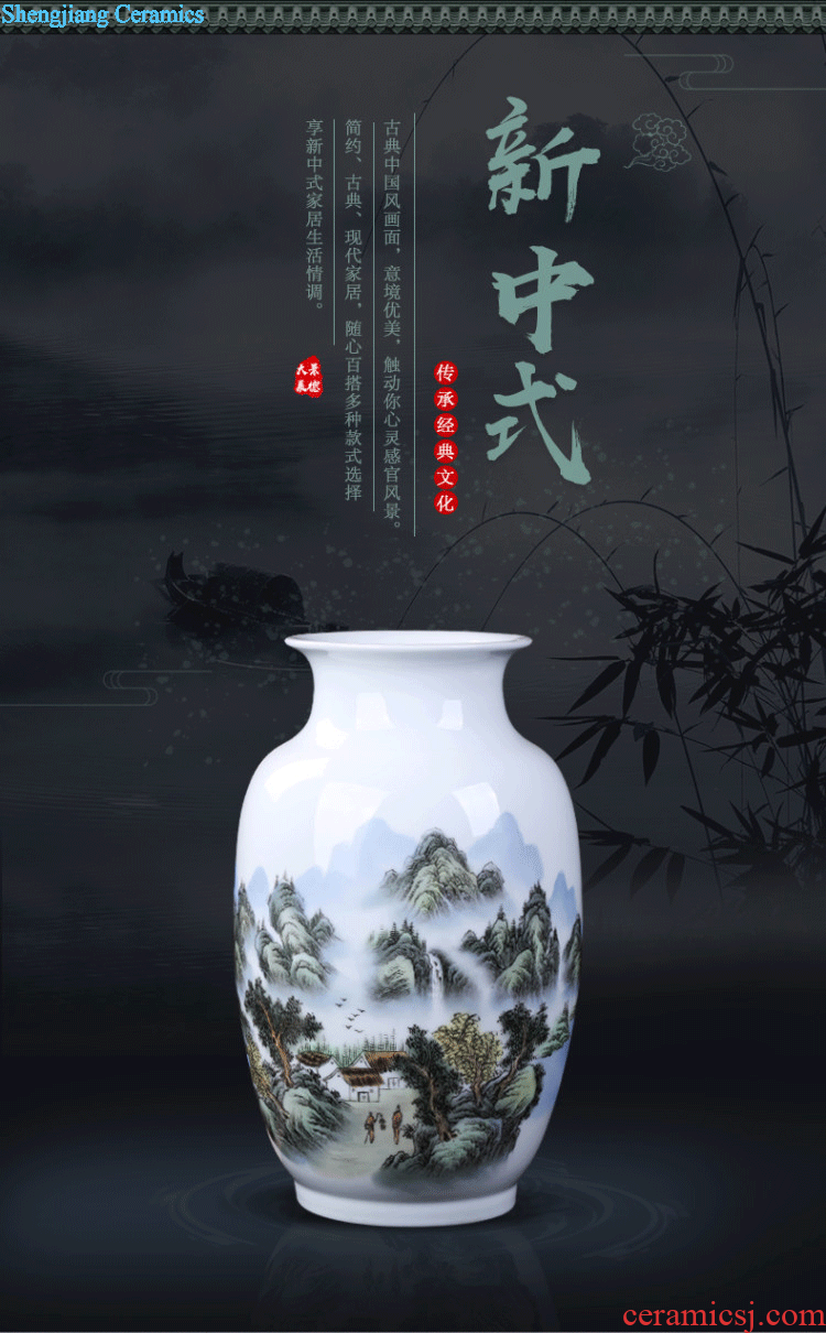 Jingdezhen ceramics famous masterpieces hand-painted scenery of blue and white porcelain vases, the sitting room of Chinese style household archaize furnishing articles