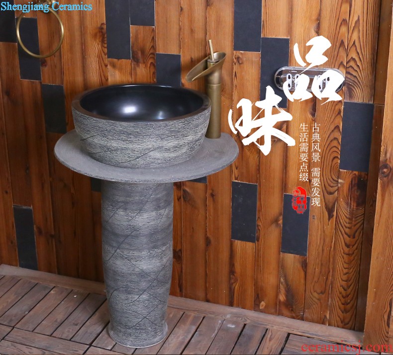 Jia depot Retro basin ceramic lavatory on outdoor column vertical toilet lavabo