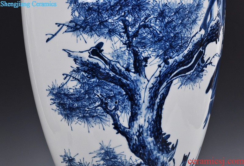 Jingdezhen ceramics famous hand-painted enamel vase Landscape figure Chinese porcelain handicraft furnishing articles in the living room