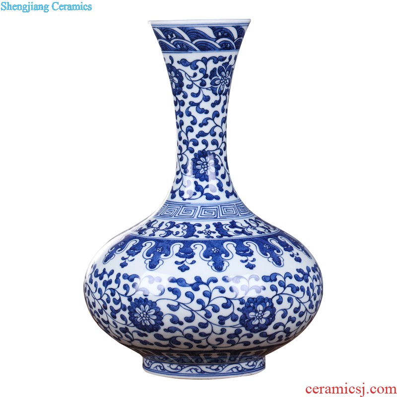 Jingdezhen ceramics furnishing articles hand-painted Chinese blue and white porcelain vase archaize sitting room decorate craft vase