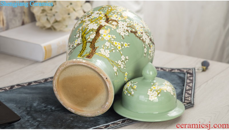 Jingdezhen ceramics hand-painted modern new Chinese vase flower arrangement sitting room home furnishing articles on your table