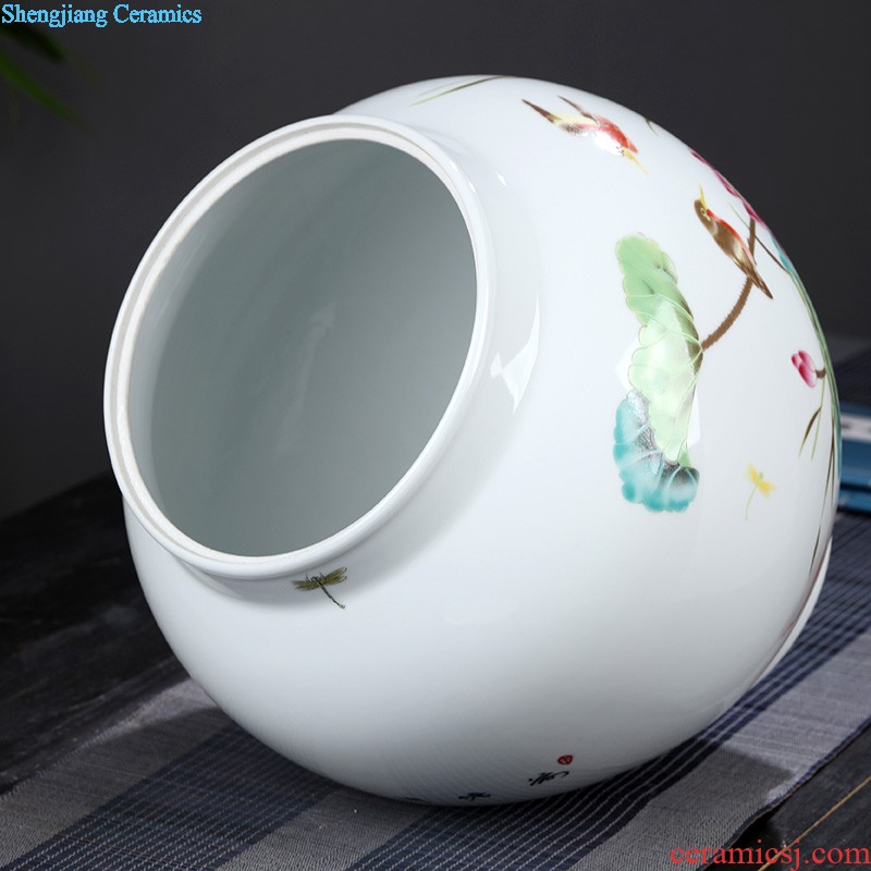 Jingdezhen ceramic tea pot seal pot of blue and white porcelain Small cans ceramic pu-erh tea store and POTS